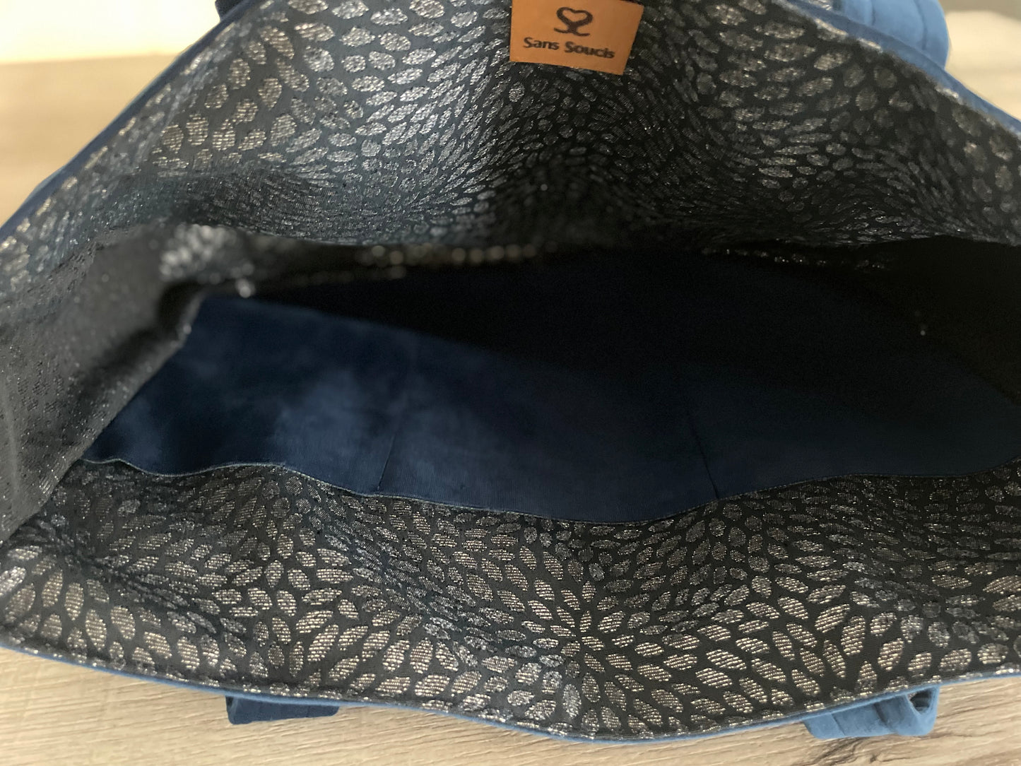 Sac à main en velours bleu roi